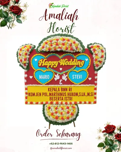 Karangan Papan Bunga Pernikahan di Kertasinduyasa